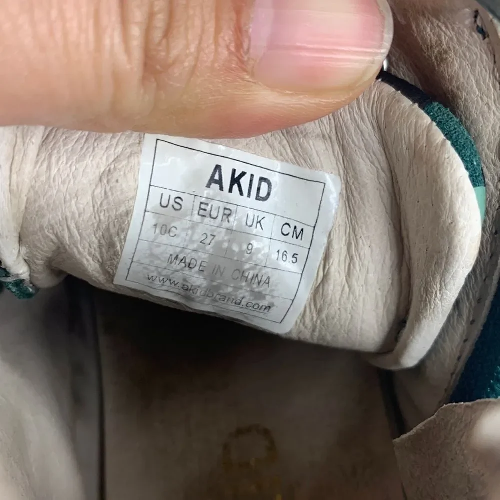 AKID Leather Embroidered Eye & Lips Boots Size 10C
